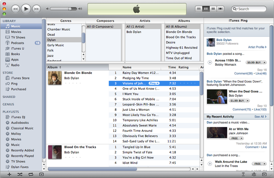 iTunes 10 Music Library with Ping Stream (2010)